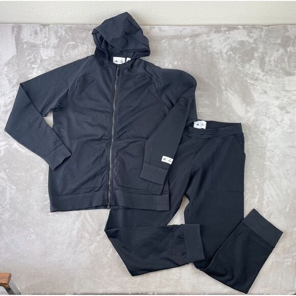 Adidas X Reigning Champ Track Suit‎ Men Medium Black PrimeKnit 2 Piece Set NWOT - Picture 1 of 16
